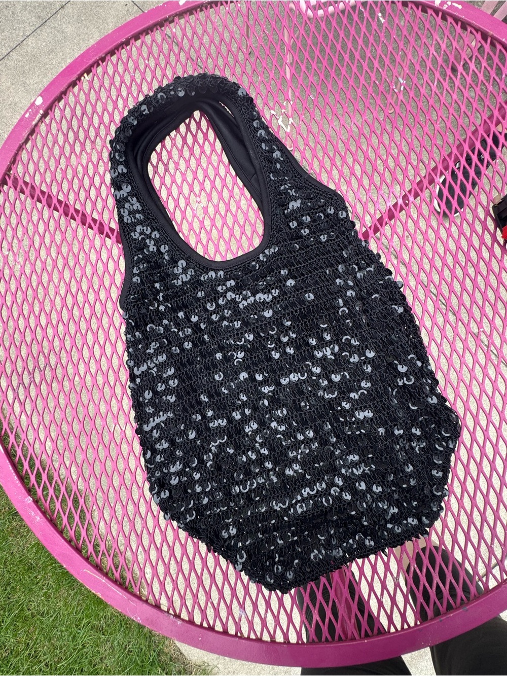 Black Sequin Hobo Bag